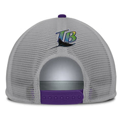Tampa Bay Rays Cranked Foam Front Patch Trucker Adjustable Hat Gray/White