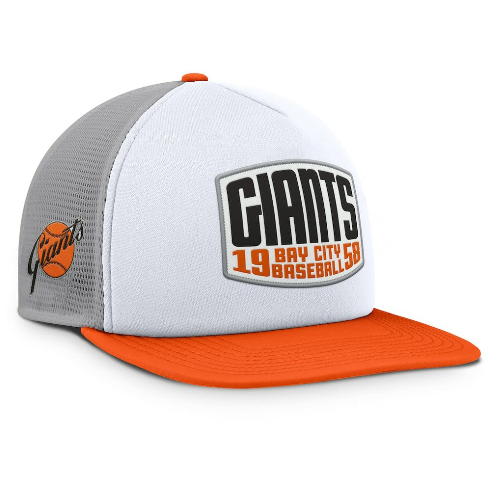 San Francisco Giants Cranked Foam Front Patch Trucker Adjustable Hat Gray/White