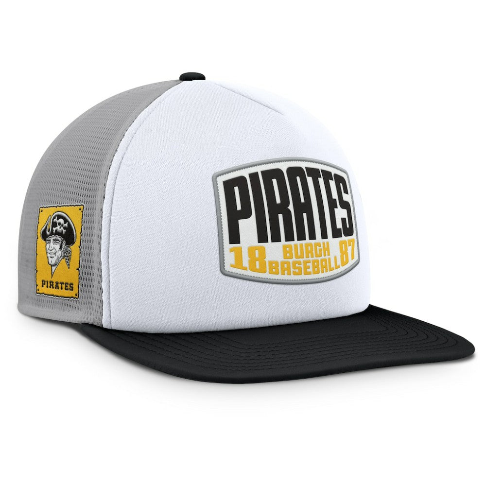 Pittsburgh Pirates Cranked Foam Front Patch Trucker Adjustable Hat Gray/White