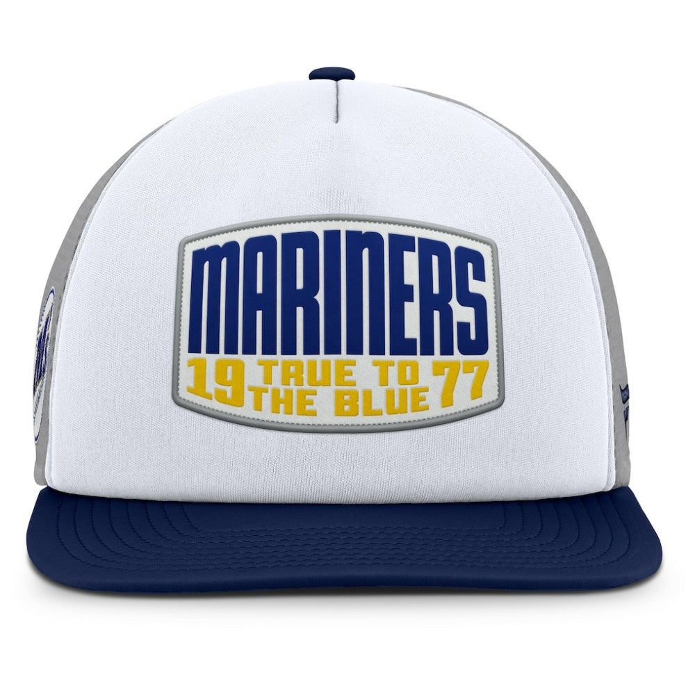Seattle Mariners Cranked Foam Front Patch Trucker Adjustable Hat Gray/White