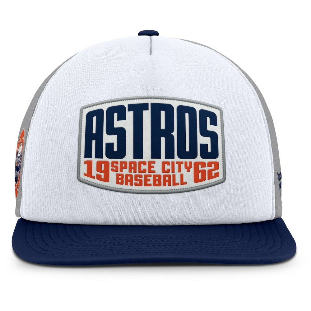 Houston Astros Cranked Foam Front Patch Trucker Adjustable Hat Gray/White