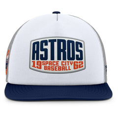 Houston Astros Cranked Foam Front Patch Trucker Adjustable Hat Gray/White