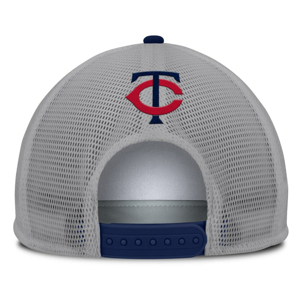 Minnesota Twins Cranked Foam Front Patch Trucker Adjustable Hat Gray/White