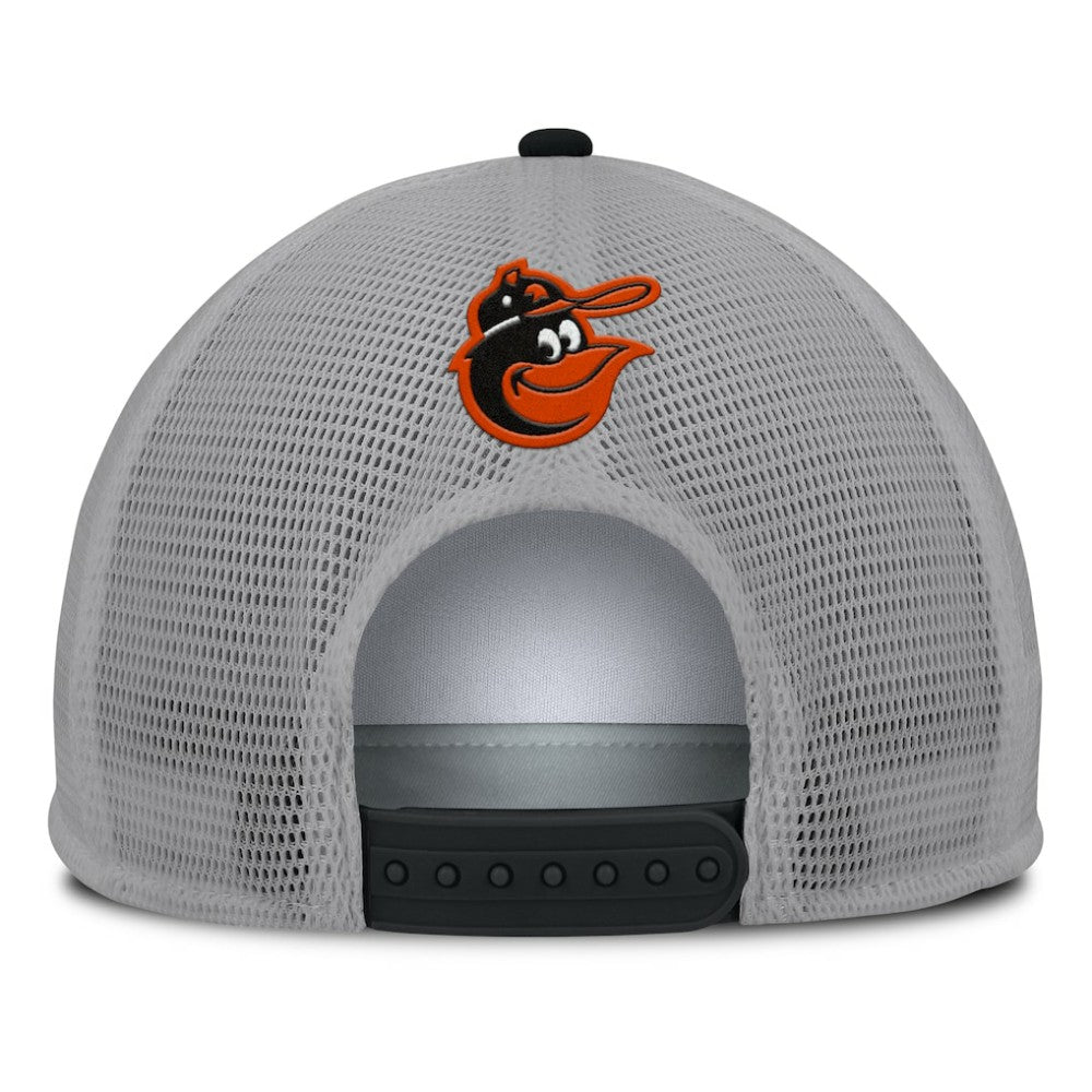 Baltimore Orioles Cranked Foam Front Patch Trucker Adjustable Hat Gray/White