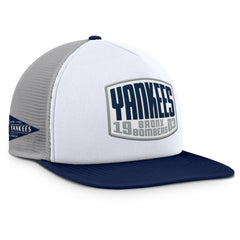New York Yankees Cranked Foam Front Patch Trucker Adjustable Hat Gray/White