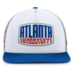 Atlanta Braves Cranked Foam Front Patch Trucker Adjustable Hat Gray/White