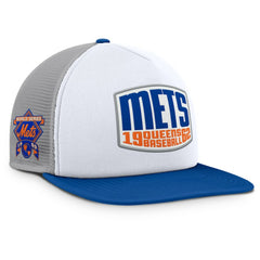 New York Mets Cranked Foam Front Patch Trucker Adjustable Hat Gray/White