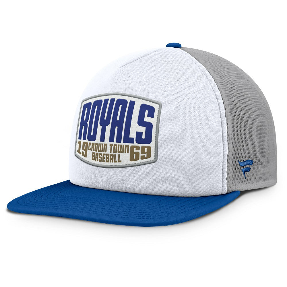 Kansas City Royals Cranked Foam Front Patch Trucker Adjustable Hat Gray/White