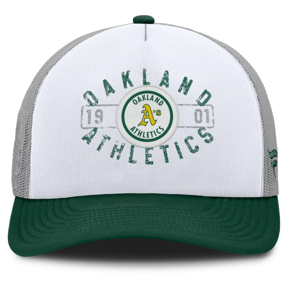 Athletics Designated A-Frame Foam Front Trucker Adjustable Hat White/Green