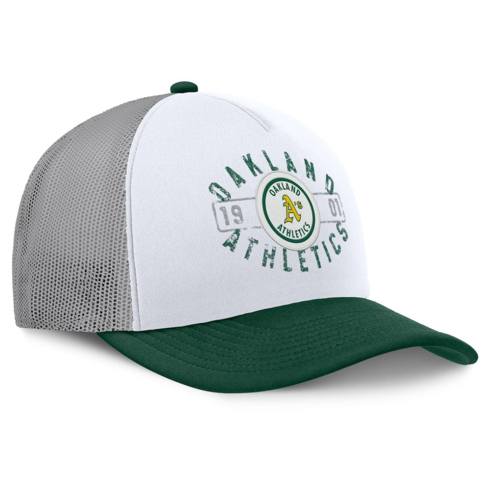 Athletics Designated A-Frame Foam Front Trucker Adjustable Hat White/Green