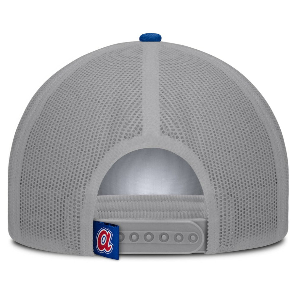 Atlanta Braves Designated A-Frame Foam Front Trucker Adjustable Hat White/Royal