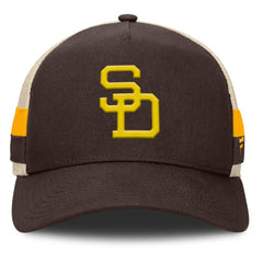 San Diego Padres Inherited Side Stripe Trucker Adjustable Hat Brown/Natural