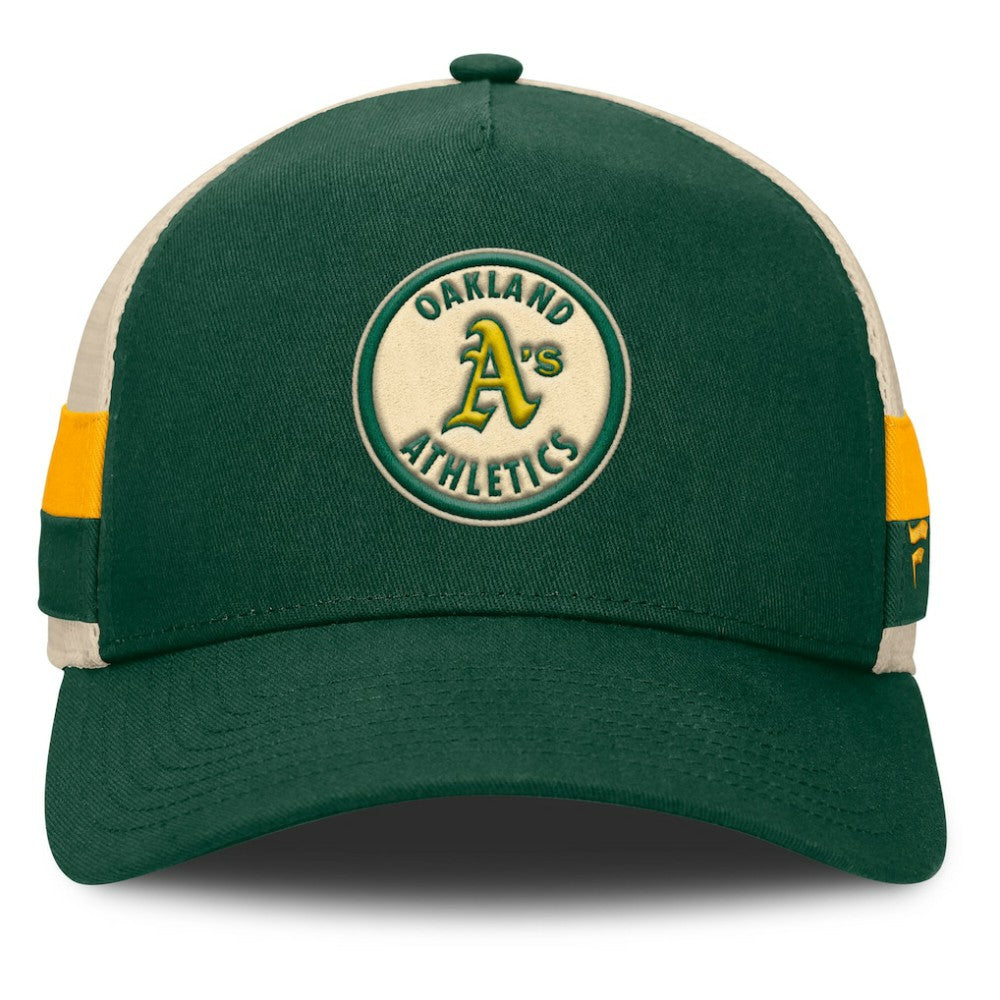 Athletics Inherited Side Stripe Trucker Adjustable Hat Green/Natural
