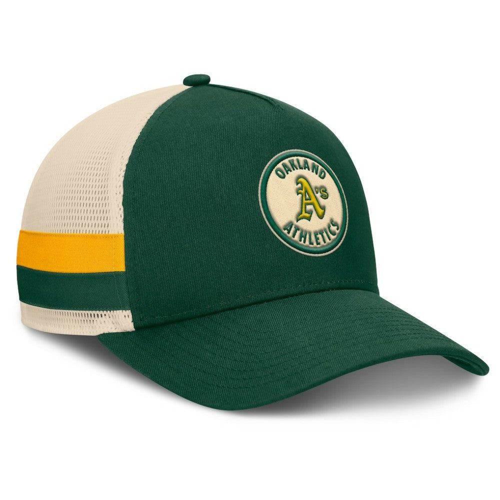 Athletics Inherited Side Stripe Trucker Adjustable Hat Green/Natural
