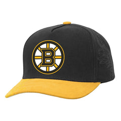 Boston Bruins Mitchell & Ness May Flowers Pro Crown Adjustable Hat - Black/Gold Hats