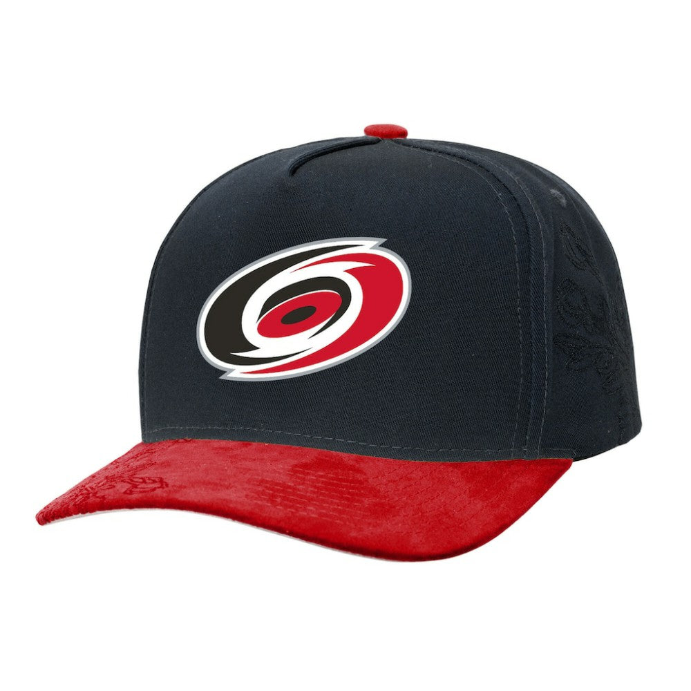 Carolina Hurricanes Mitchell & Ness May Flowers Pro Crown Adjustable Hat - Black/Red Hats