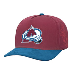 Colorado Avalanche Mitchell & Ness May Flowers Pro Crown Adjustable Hat - Burgundy/Blue Hats