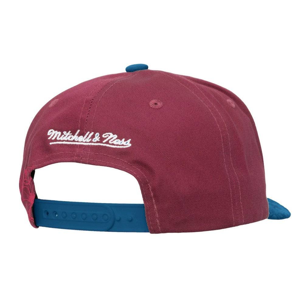 Colorado Avalanche Mitchell & Ness May Flowers Pro Crown Adjustable Hat - Burgundy/Blue Hats