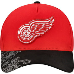 Detroit Red Wings Mitchell & Ness May Flowers Pro Crown Adjustable Hat - Red/Black Hats