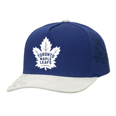 Toronto Maple Leafs Mitchell & Ness May Flowers Pro Crown Adjustable Hat - Blue/Gray Hats