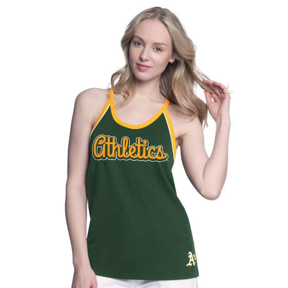 Athletics G-III 4Her by Carl Banks Women's Curveball Racerback Tank Top Green