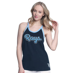 Tampa Bay Rays G-III 4Her by Carl Banks Women's Curveball Racerback Tank Top Navy
