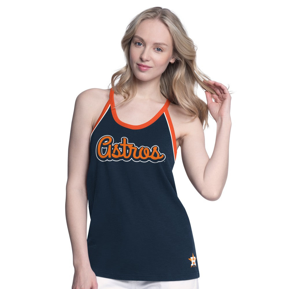 Houston Astros G-III 4Her by Carl Banks Women's Curveball Racerback Tank Top Navy