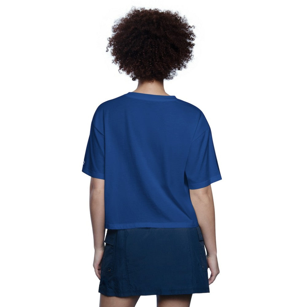 Chicago Cubs Starter Women's Play the Ball Boxy Cropped T-Shirt Royal