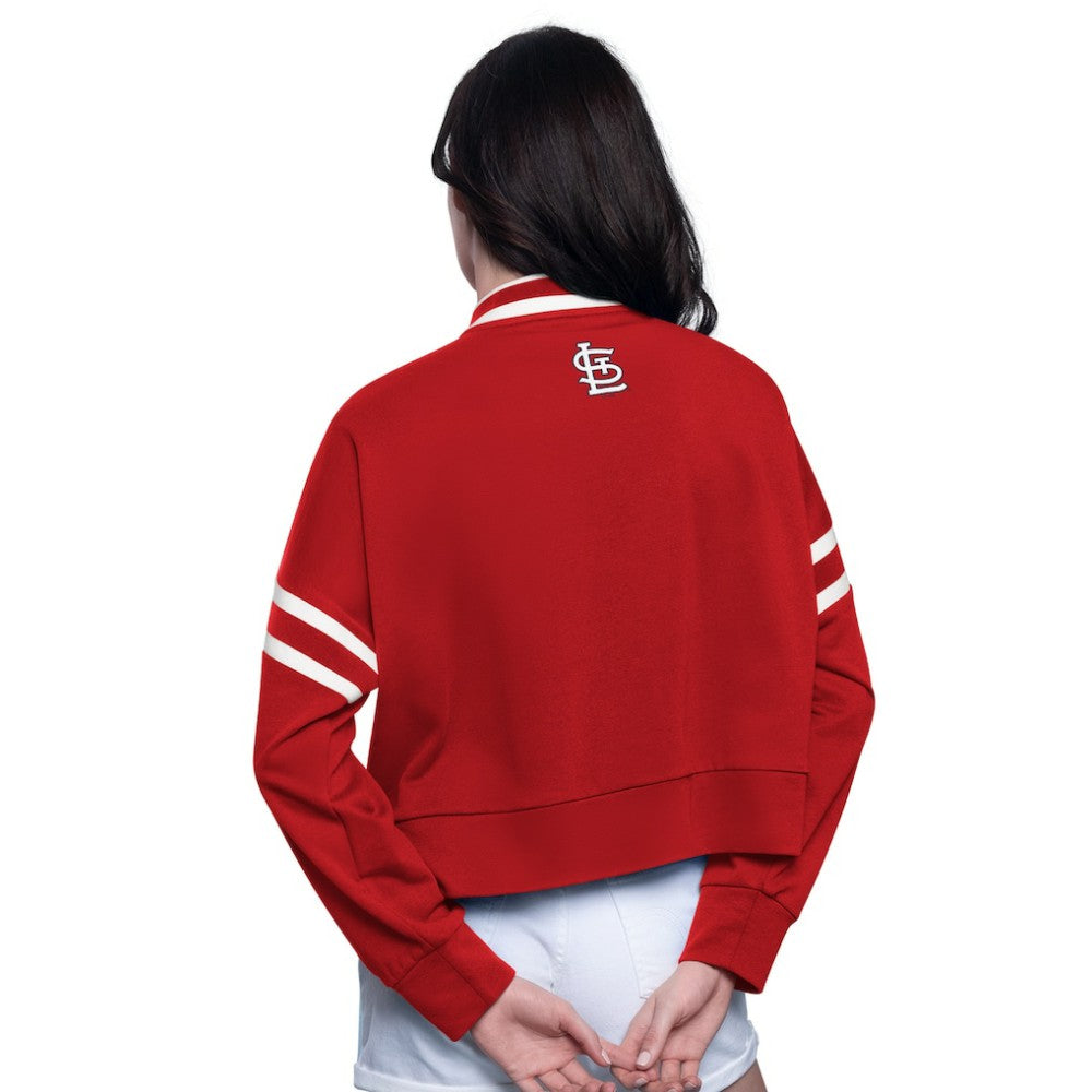 St. Louis Cardinals Starter Women's Power Play Cropped Pullover Sweatshirt Red