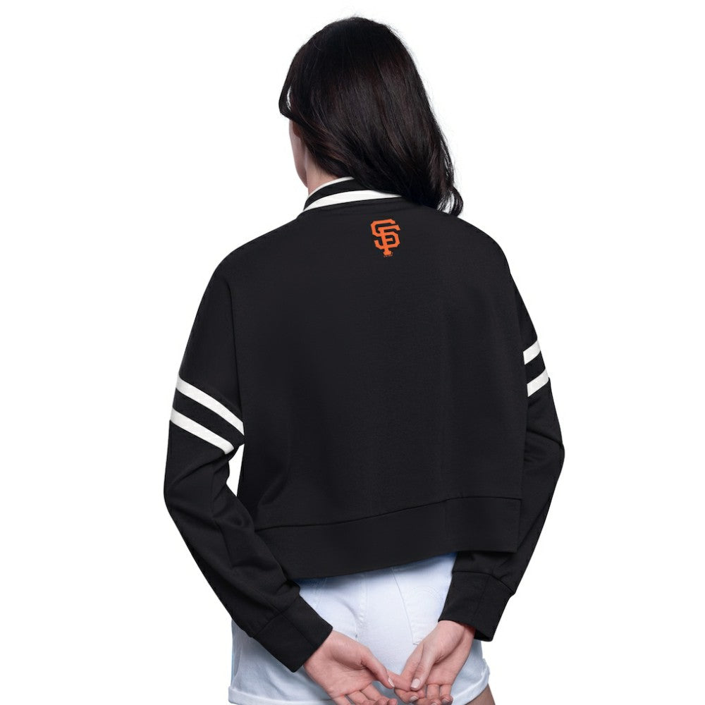 San Francisco Giants Starter Women's Power Play Cropped Pullover Sweatshirt Black