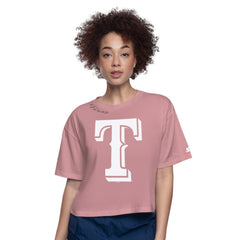 Texas Rangers Starter Women's Play the Ball Boxy Cropped T-Shirt Pink