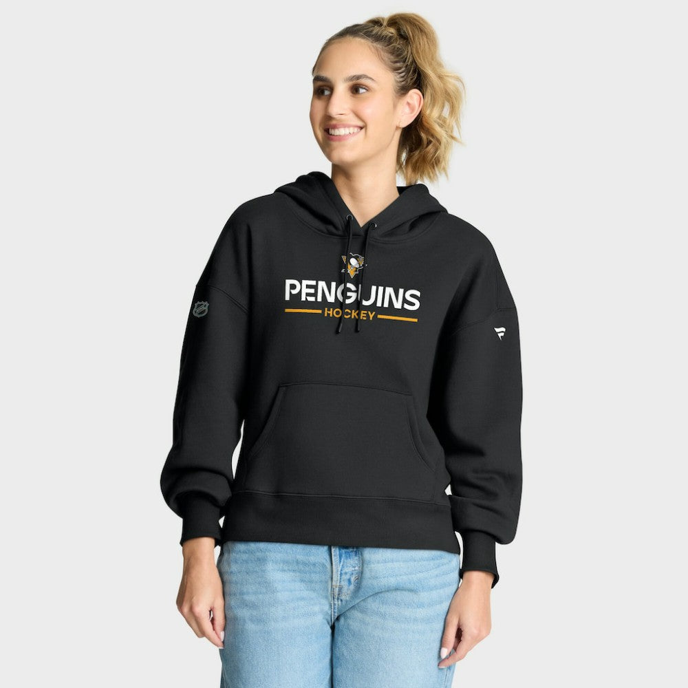 Pittsburgh Penguins Fanatics Women's Authentic Pro Primary Pullover Hoodie - Black Hoodies