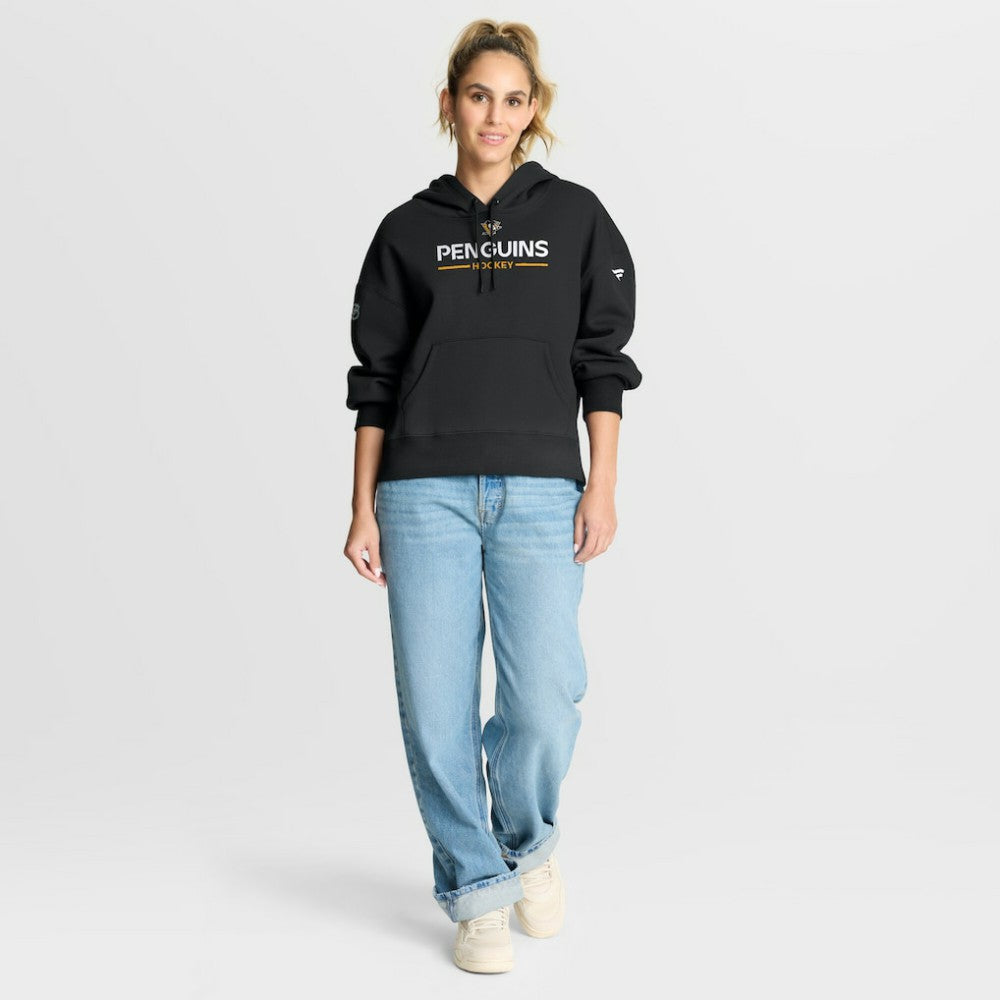 Pittsburgh Penguins Fanatics Women's Authentic Pro Primary Pullover Hoodie - Black Hoodies