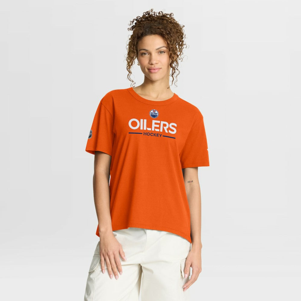 Edmonton Oilers Fanatics Women's Authentic Pro Primary T-Shirt - Orange T-shirts