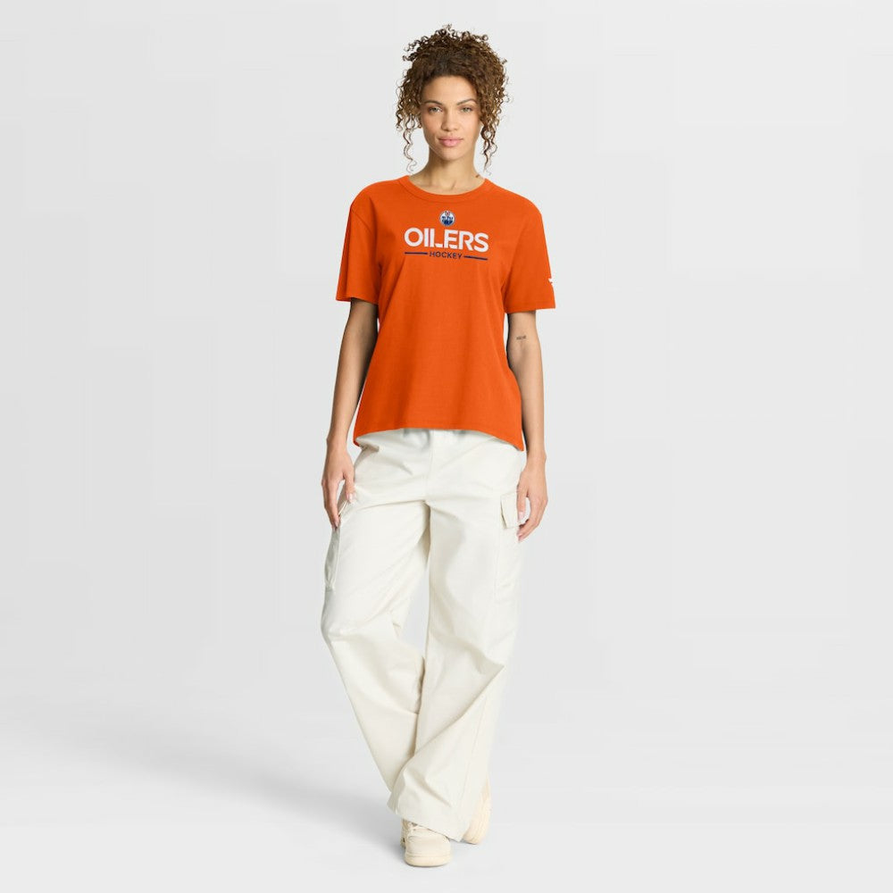 Edmonton Oilers Fanatics Women's Authentic Pro Primary T-Shirt - Orange T-shirts