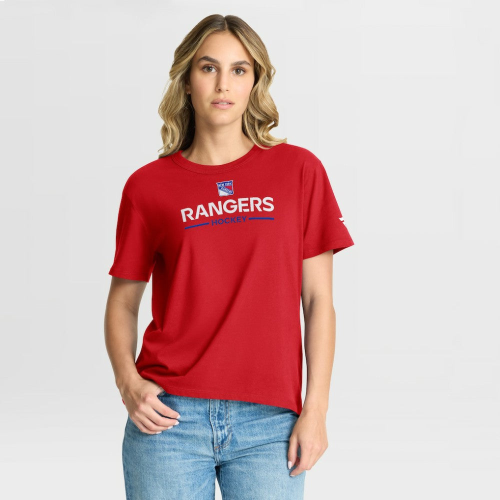 New York Rangers Fanatics Women's Authentic Pro Primary T-Shirt - Red T-shirts