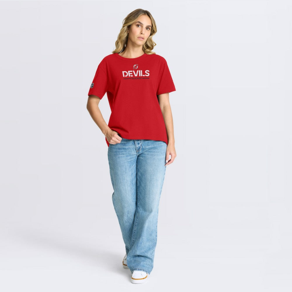 New Jersey Devils Fanatics Women's Authentic Pro Primary T-Shirt - Red T-shirts