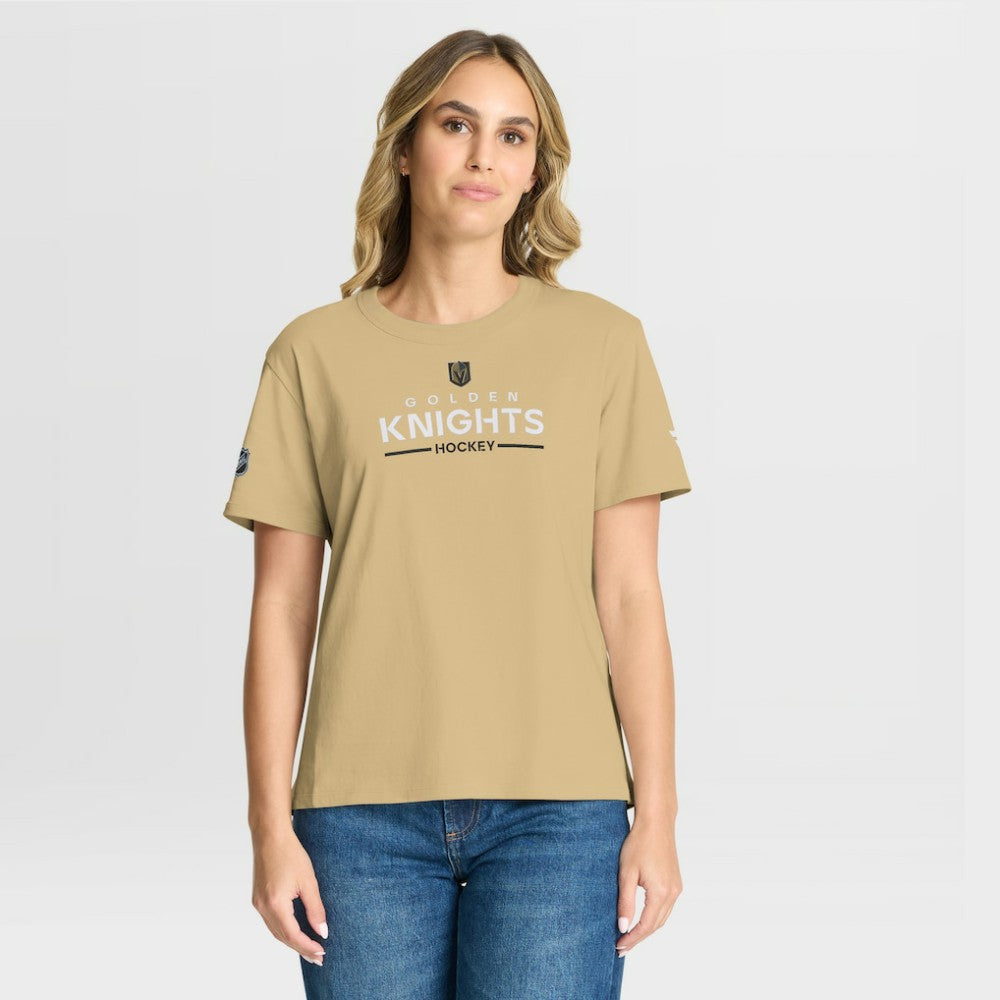 Vegas Golden Knights Fanatics Women's Authentic Pro Primary T-Shirt - Gold T-shirts
