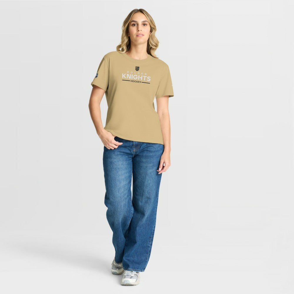 Vegas Golden Knights Fanatics Women's Authentic Pro Primary T-Shirt - Gold T-shirts