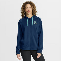 Seattle Kraken Fanatics Women's Authentic Pro Rink Raglan Full-Zip Hoodie - Deep Sea Blue Hoodies