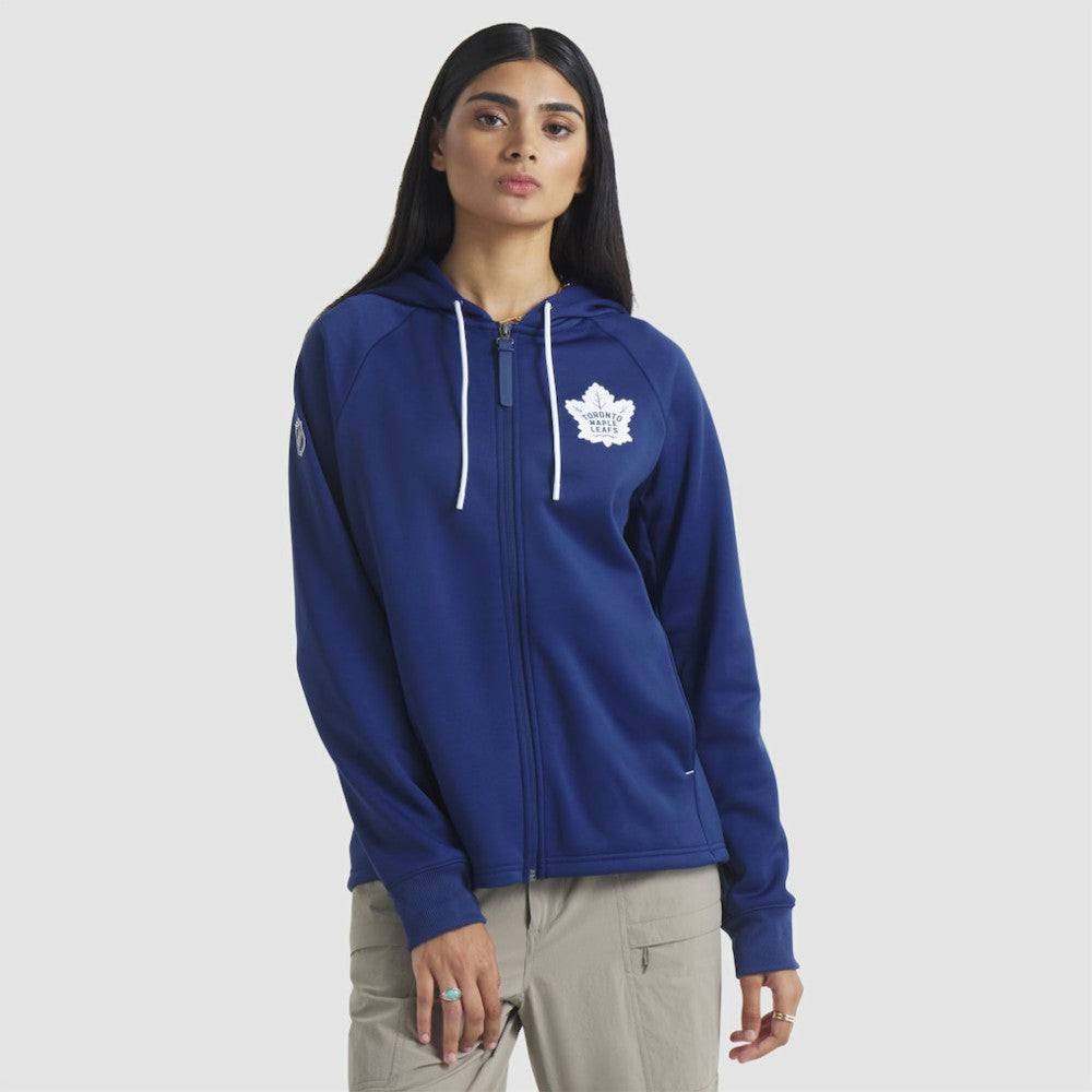 Toronto Maple Leafs Fanatics Women's Authentic Pro Rink Raglan Full-Zip Hoodie - Blue Hoodies