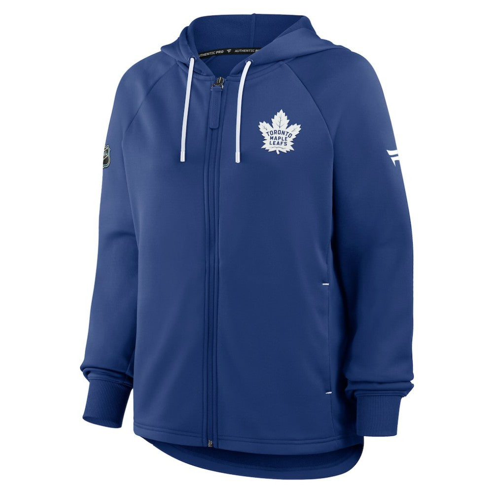 Toronto Maple Leafs Fanatics Women's Authentic Pro Rink Raglan Full-Zip Hoodie - Blue Hoodies