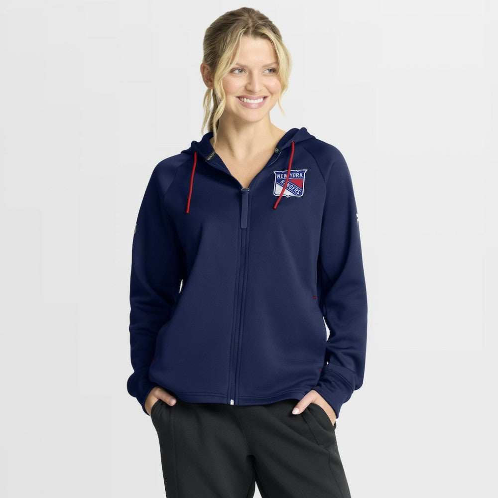 New York Rangers Fanatics Women's Authentic Pro Rink Raglan Full-Zip Hoodie - Navy Hoodies