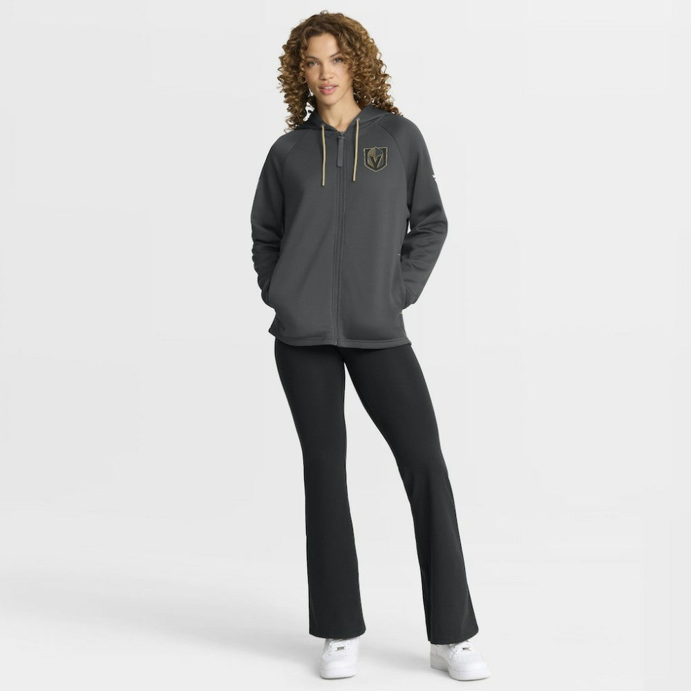 Vegas Golden Knights Fanatics Women's Authentic Pro Rink Raglan Full-Zip Hoodie - Black Hoodies