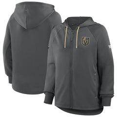 Vegas Golden Knights Fanatics Women's Authentic Pro Rink Raglan Full-Zip Hoodie - Black Hoodies