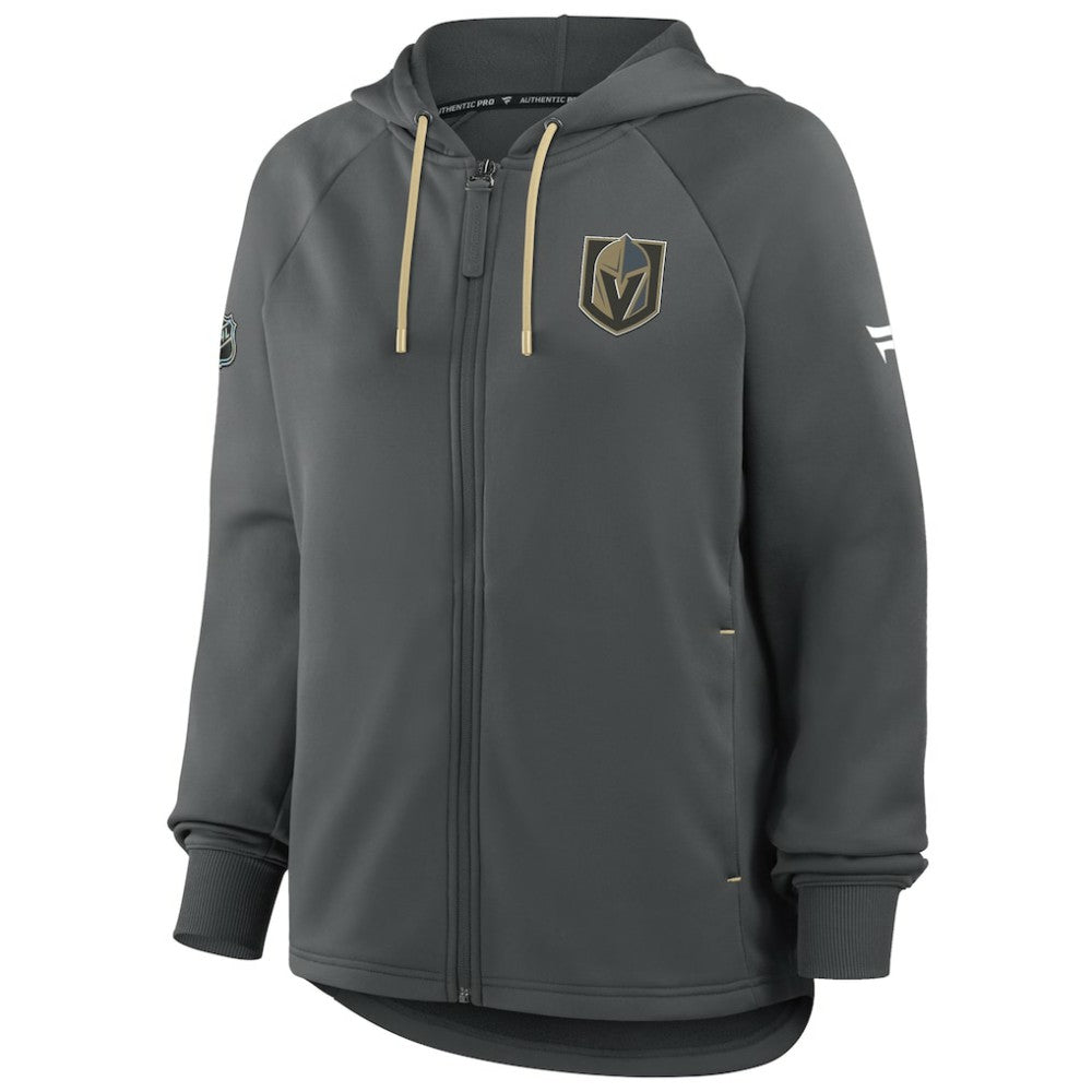 Vegas Golden Knights Fanatics Women's Authentic Pro Rink Raglan Full-Zip Hoodie - Black Hoodies