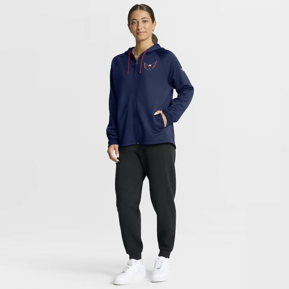 Washington Capitals Fanatics Women's Authentic Pro Rink Raglan Full-Zip Hoodie - Navy Hoodies