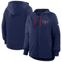 Washington Capitals Fanatics Women's Authentic Pro Rink Raglan Full-Zip Hoodie - Navy Hoodies