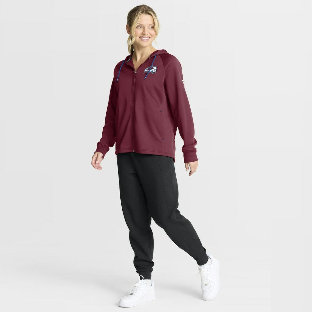 Colorado Avalanche Fanatics Women's Authentic Pro Rink Raglan Full-Zip Hoodie - Burgundy Hoodies