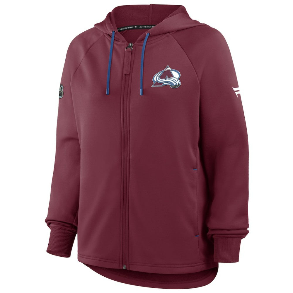 Colorado Avalanche Fanatics Women's Authentic Pro Rink Raglan Full-Zip Hoodie - Burgundy Hoodies